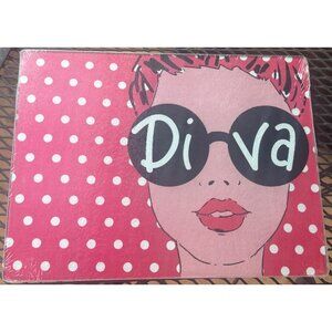 Dolgen Corp Trueliving Essentials DIVA Glass Cutting Board & Serving Tray 13X10